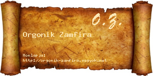 Orgonik Zamfira névjegykártya